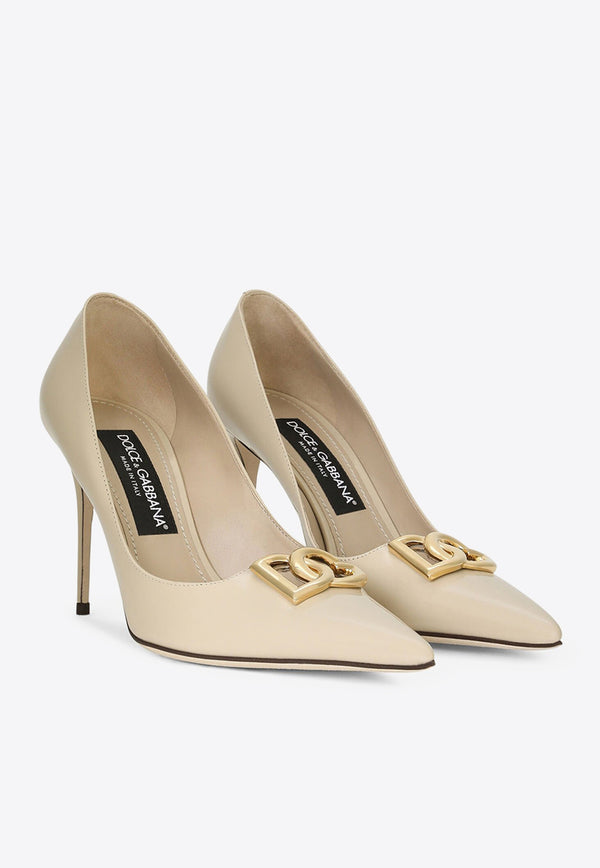 Dolce 
Gabbana Lollo 90 Polished Leather Pumps Heels Color