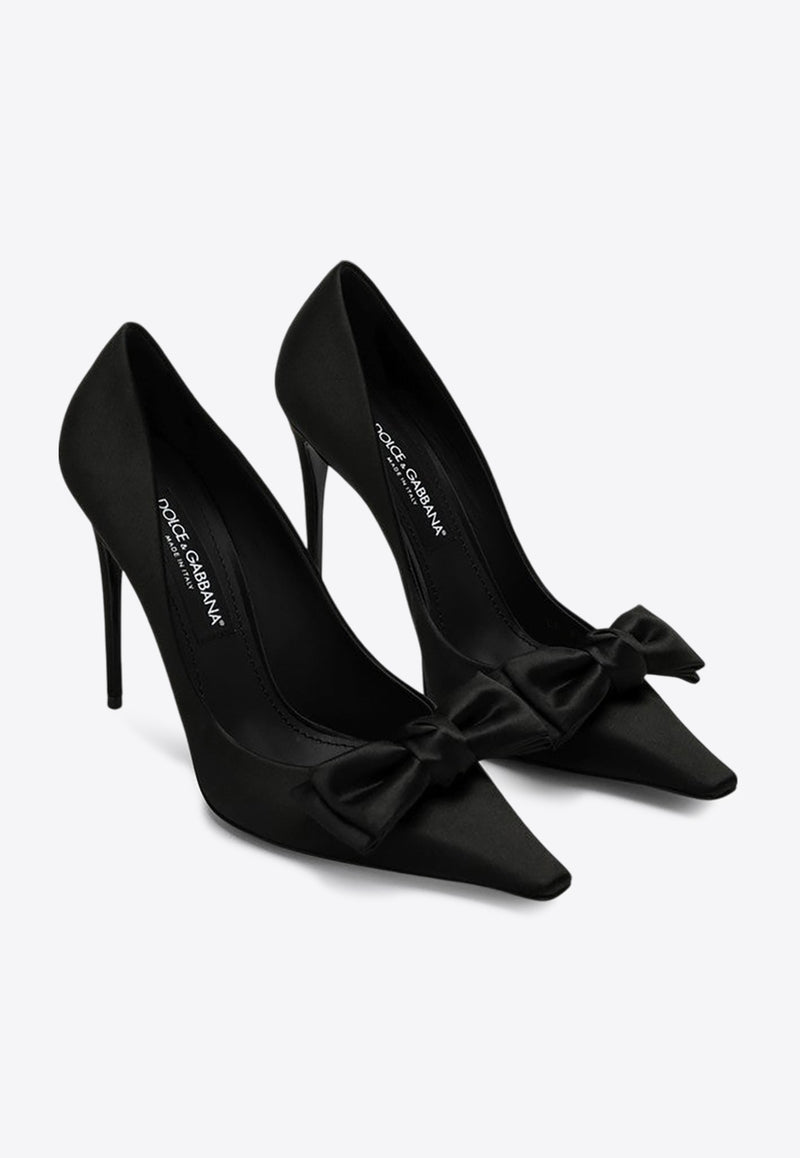 Dolce 
Gabbana Mun 105 Satin Bow Pumps Black CD1892A3I64/P_DOLCE-8B956