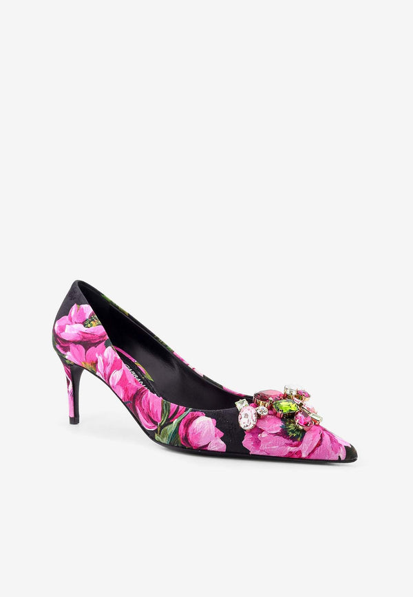 Dolce 
Gabbana Bellucci 70 Crystal Embellished Floral Pumps Pink CD1900A6L95_HN5KR