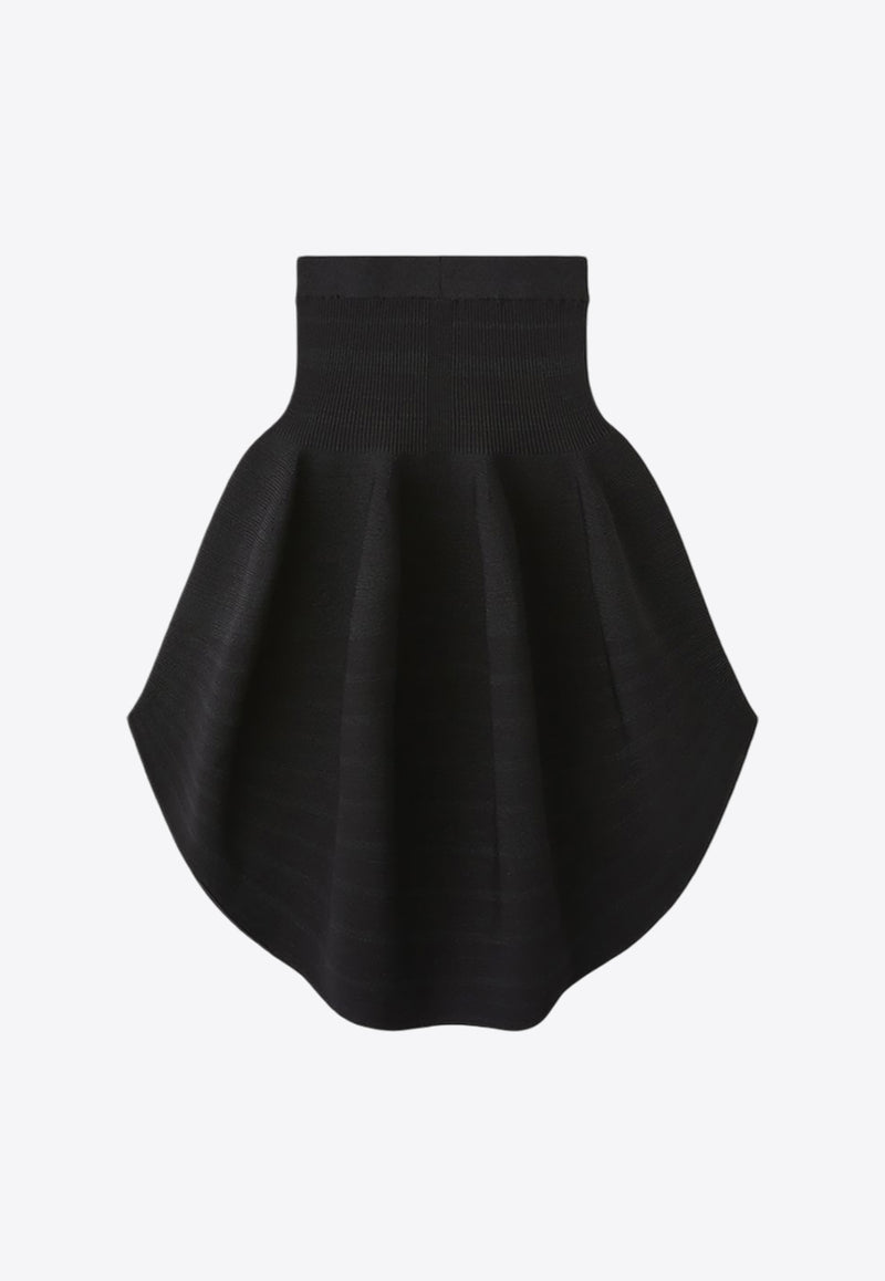 CFCL Pottery Lamé Curved Midi Skirt Black CF008KG033BLACK