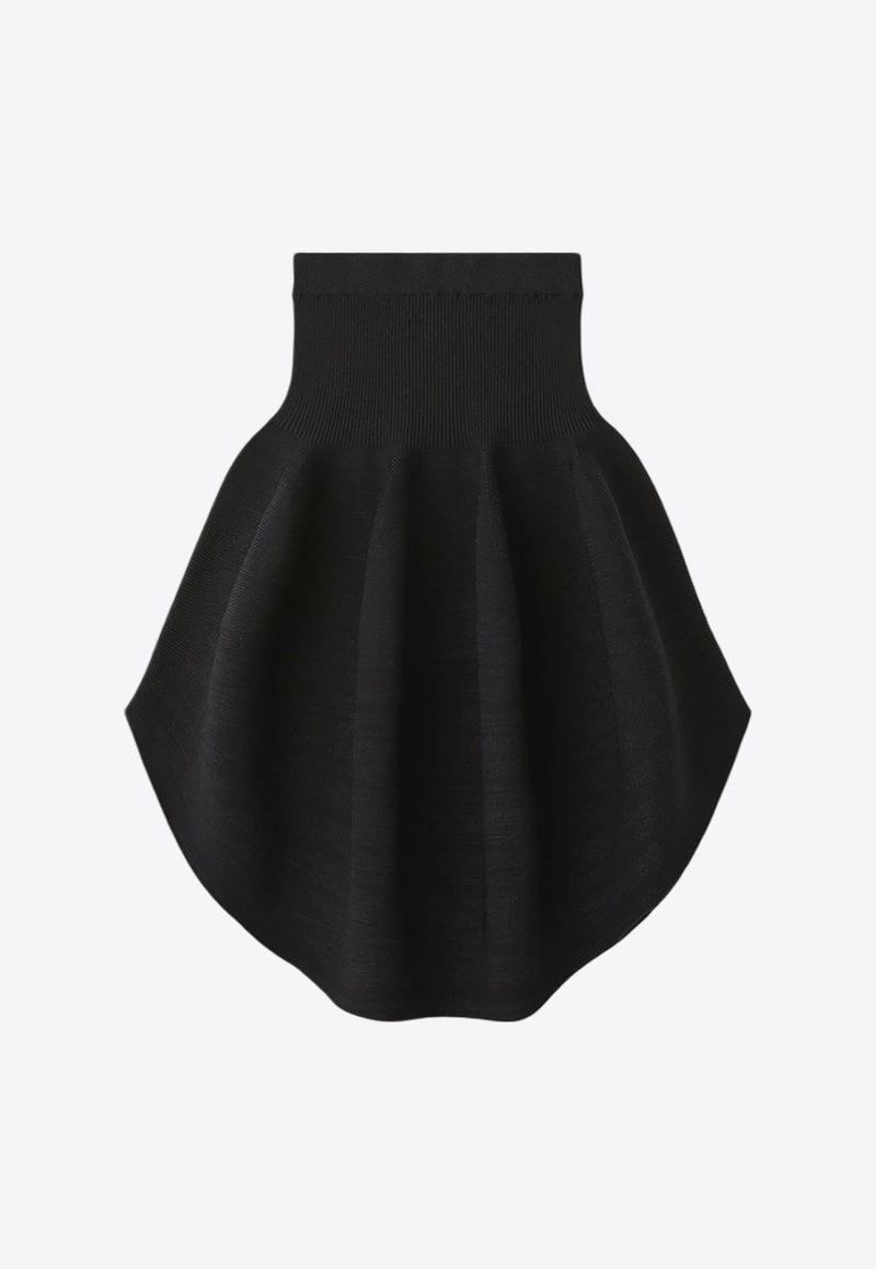 CFCL Pottery Lamé Curved Midi Skirt Black CF008KG033BLACK