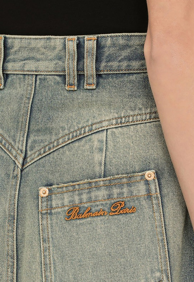 Balmain Washed-Out Denim Mini Skirt CF1LA352DE04/O_BALMA-6FF