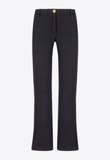 Balmain Boot-Cut Wool Pants Black CF1PP232WB86--0PA