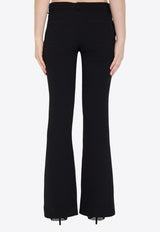 Balmain Boot-Cut Wool Pants Black CF1PP232WB86--0PA