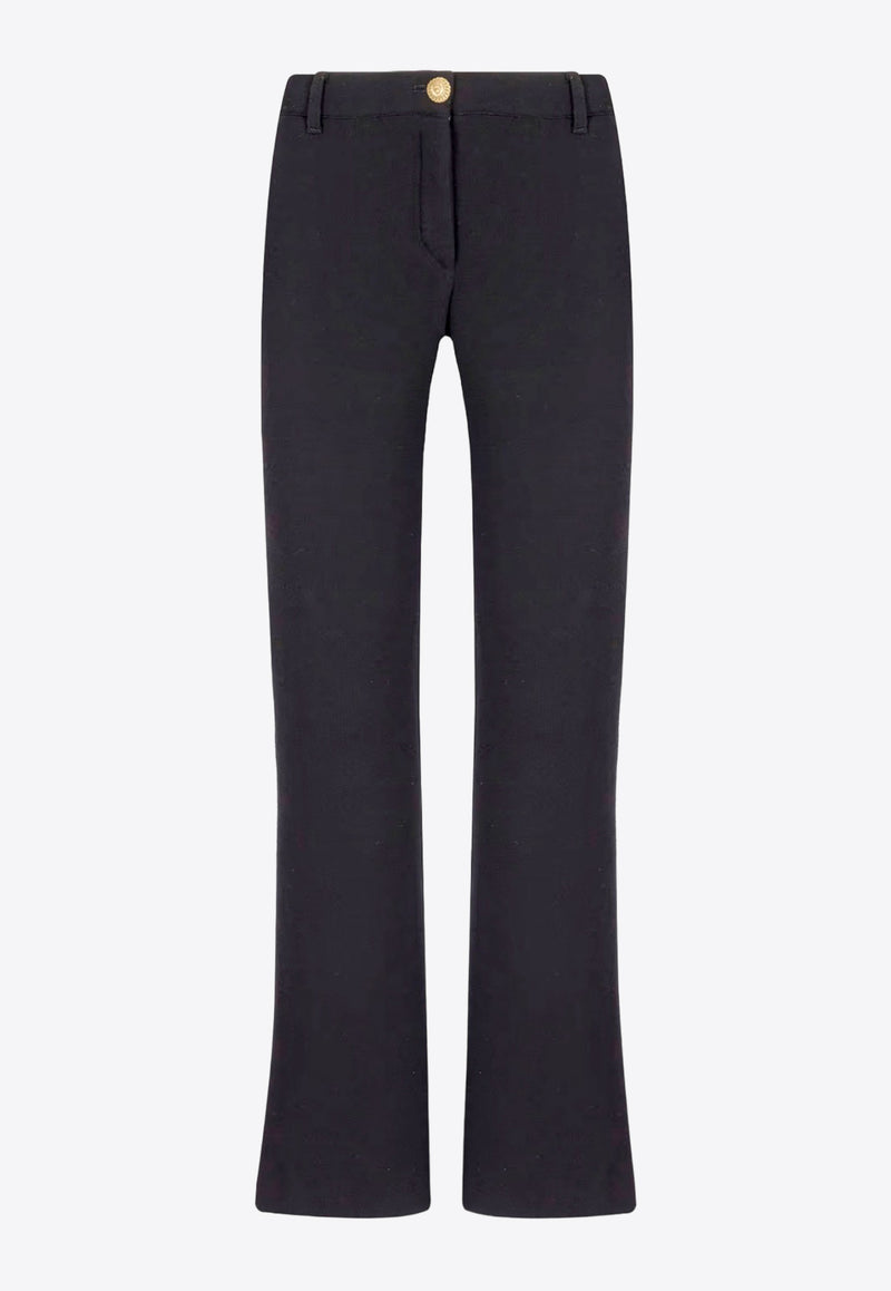 Balmain Boot-Cut Wool Pants Black CF1PP232WB86--0PA