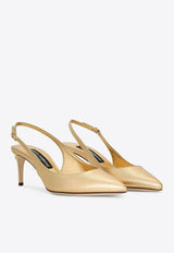 Dolce 
Gabbana Cardinale 60 Metallic Slingback Pumps in Iguana Print Leather  Heels Color