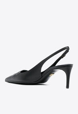 Dolce 
Gabbana Lolo 60 DG Logo Slingback Pumps in Calf Leather Black CG0676 AW576 80999