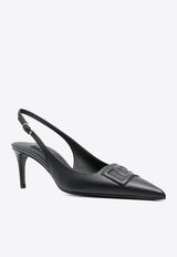 Dolce 
Gabbana Lolo 60 DG Logo Slingback Pumps in Calf Leather Black CG0676 AW576 80999