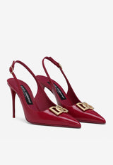 Dolce 
Gabbana Lollo 90 Slingback Pumps in Polished Calfskin Fuchsia CG0680 A1037 8I484