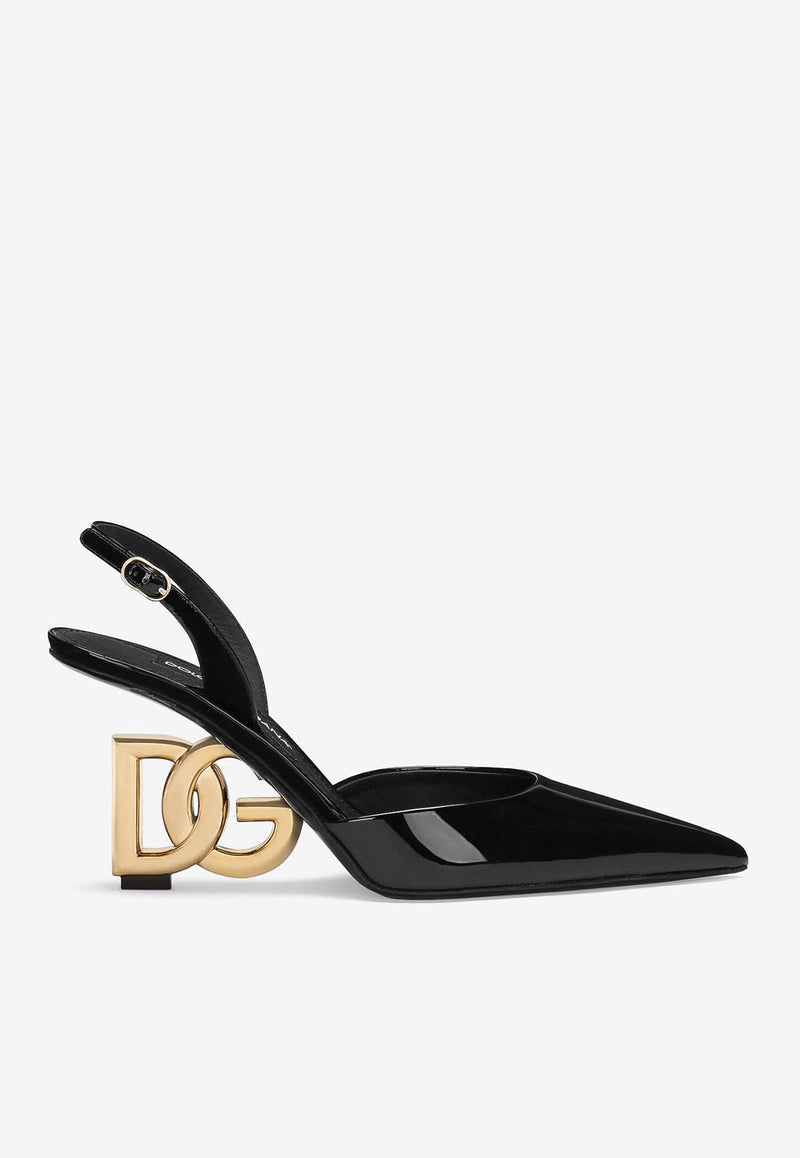 Dolce 
Gabbana 75 Logo-Heels Slingback Pumps CG0717 AP622 80999