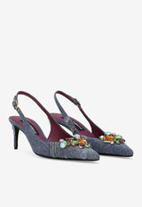 Dolce 
Gabbana 60 Crystal-Embellished Patchwork Denim Pumps CG0734 AR142 8C609 Denim