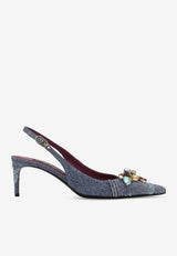 Dolce 
Gabbana 60 Crystal-Embellished Patchwork Denim Pumps CG0734 AR142 8C609 Denim