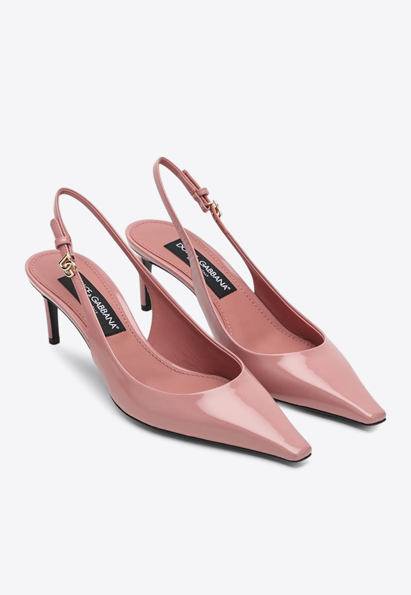 Dolce 
Gabbana Mun 90 Polished Calfskin Slingback Pumps Pink CG0805A1037/Q_DOLCE-80405