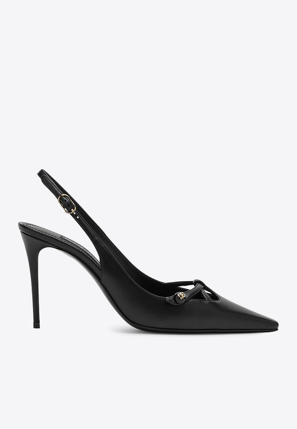 Dolce 
Gabbana 90 Nappa Leather Slingback Pumps Black CG0823A1953/P_DOLCE-80999