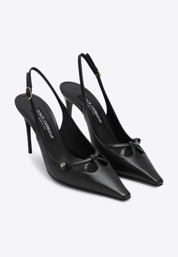 Dolce 
Gabbana 90 Nappa Leather Slingback Pumps Black CG0823A1953/P_DOLCE-80999