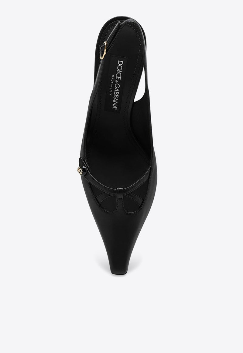 Dolce 
Gabbana 90 Nappa Leather Slingback Pumps Black CG0823A1953/P_DOLCE-80999