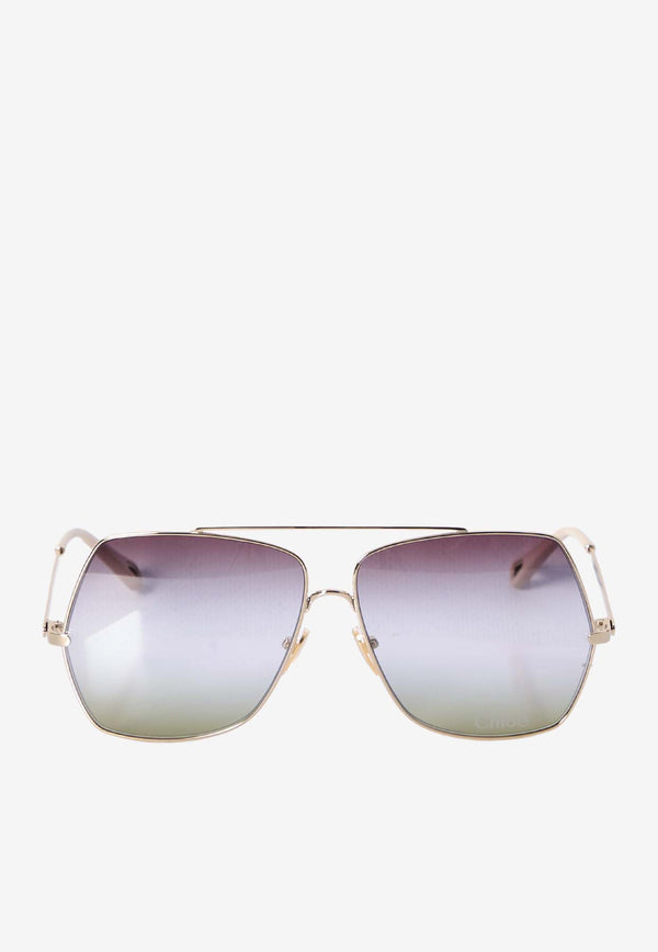 Chloé Aly Square Sunglasses Green CH0278S--002