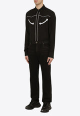 Balmain Logo-Embroidered Straight-Leg Jeans CH1MI070DD96/O_BALMA-0PA