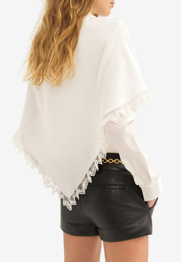 Chloé Cape Overlay Silk Shirt White CH24AHT84004107 Iconic Milk