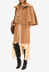 Chloé Wool-Blend Cape Coat Beige CH24AMA10071275 Soft Tan