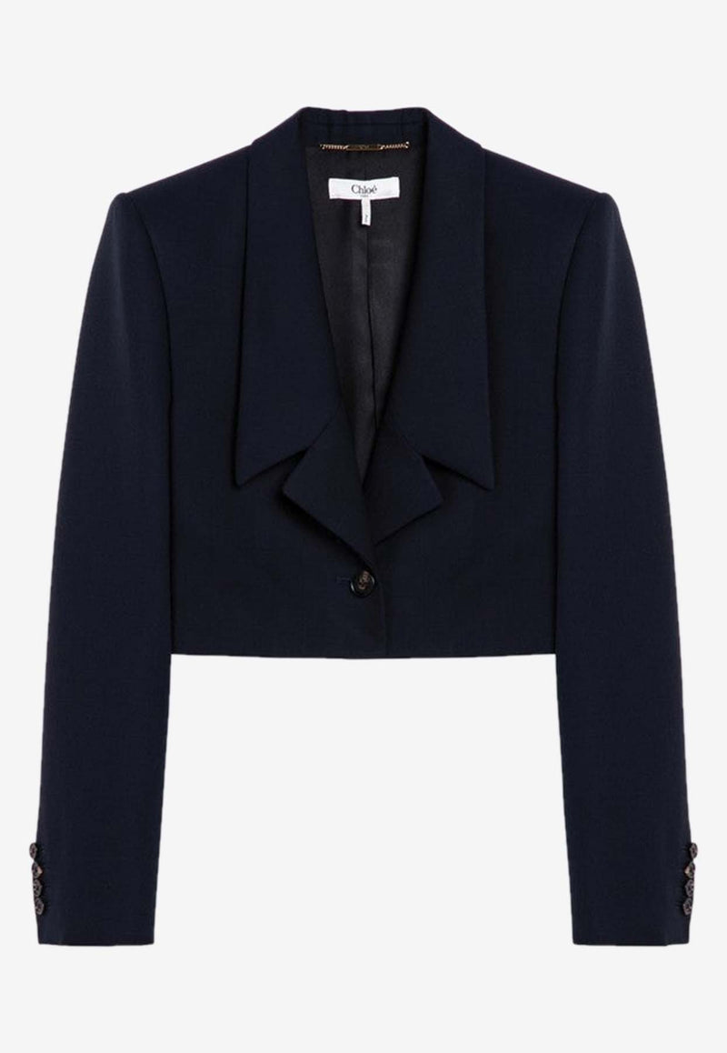 Chloé Wool Cropped Blazer Blue CH24AVE14063/P_CHLOE-49Z