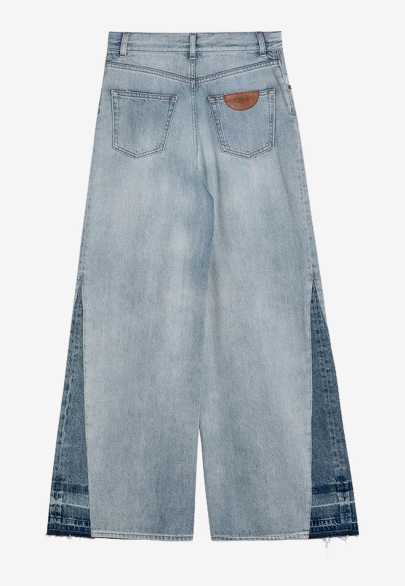 Chloé Bleached Baggy High-Waist Jeans Light Blue CH24WDP02151/P_CHLOE-49V