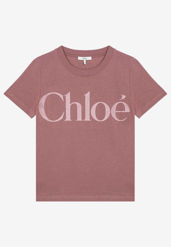 Chloé Logo Print T-shirt Pink CH24WJH03184/P_CHLOE-6S1