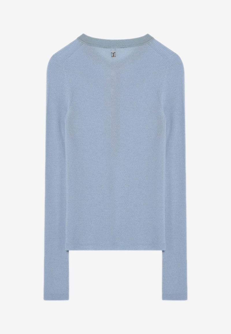 Chloé Wool Crewneck Buttoned Top CH24WMP51667/Q_CHLOE-459