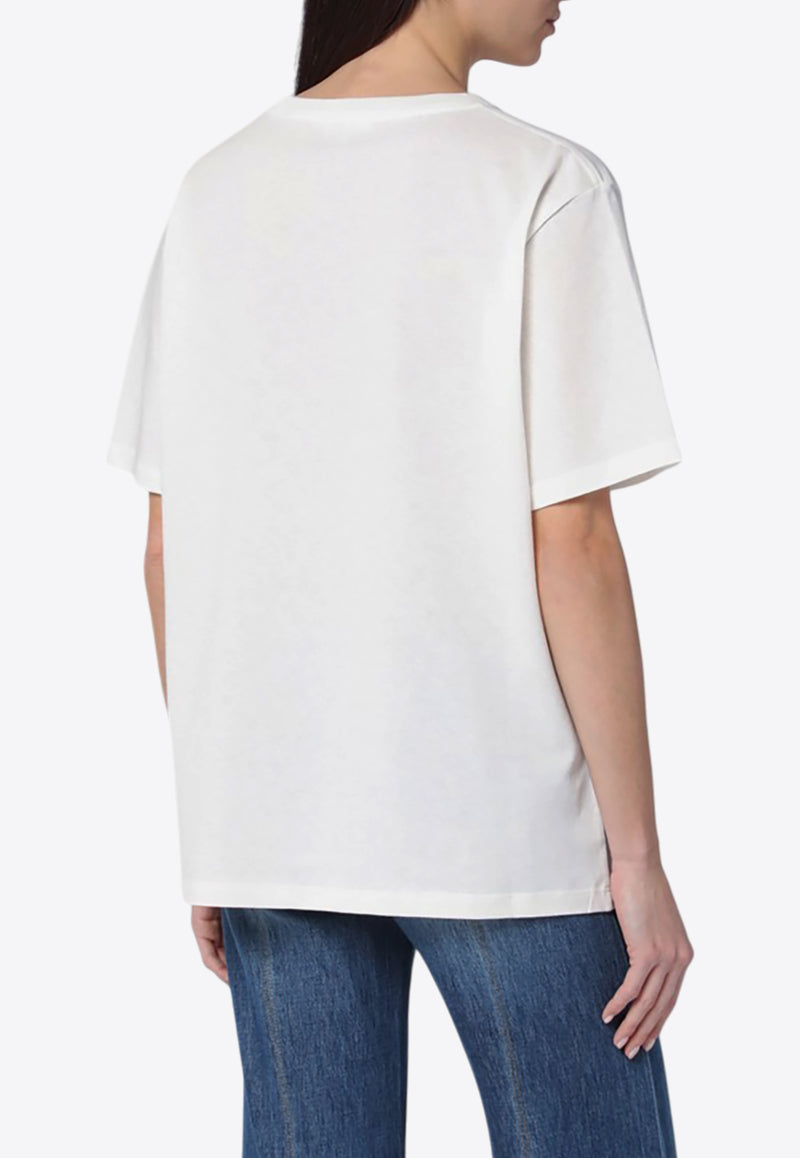 Chloé Logo Print Oversized T-shirt White CH25SJH20191/Q_CHLOE-101