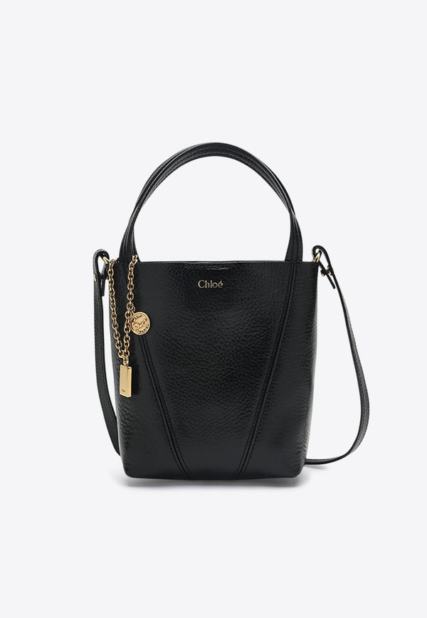 Chloé Small Spin Leather Tote Bag Black CH25SS812N84/Q_CHLOE-001