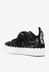 Chloé Lauren Lace Low-Top Sneakers CHC19U108D2BLACK