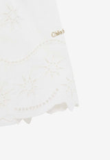 Chloé Kids Girls Embroidered Mini Dress White CHC20064-BCO/O_CHLOE-117