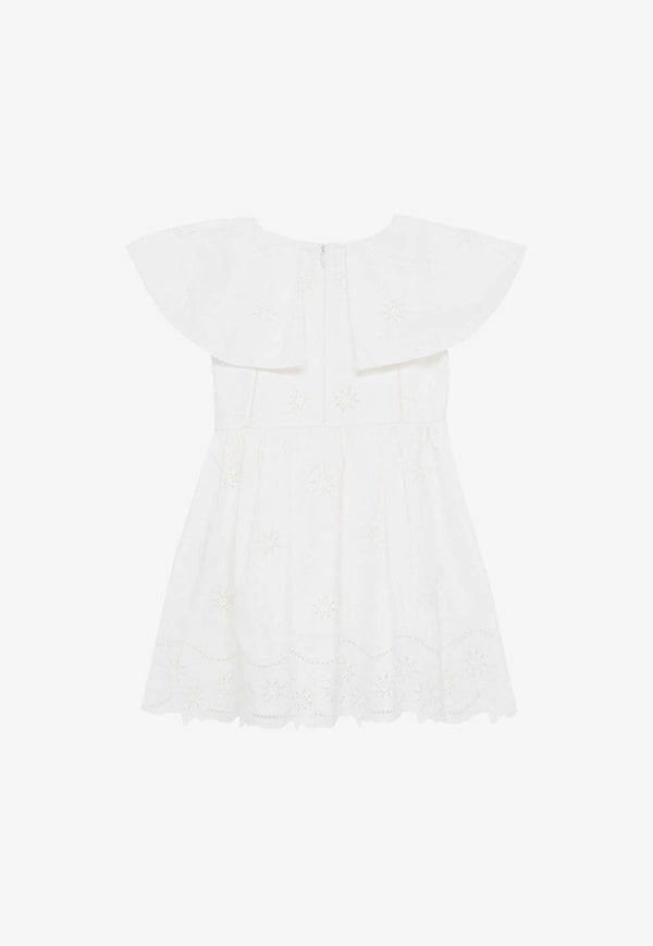 Chloé Kids Girls Embroidered Mini Dress White CHC20064-CCO/O_CHLOE-117