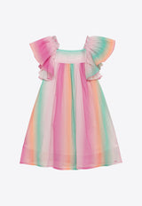 Chloé Kids Girls Tie-Dye Ruffled Dress Multicolor CHC20065-ACO/O_CHLOE-Z41