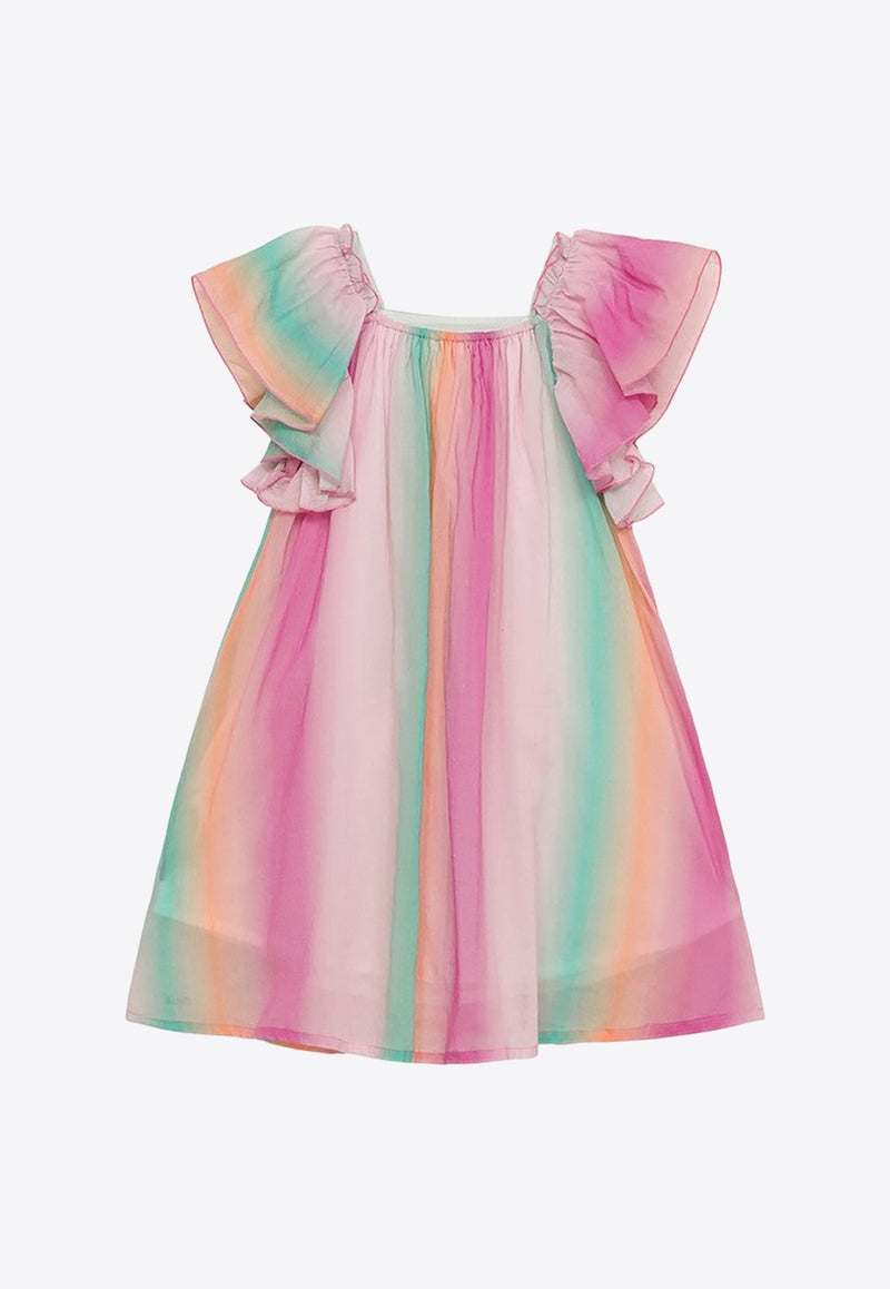 Chloé Kids Girls Tie-Dye Ruffled Dress Multicolor CHC20065-BCO/O_CHLOE-Z41