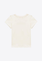 Chloé Kids Girls Logo Embroidered Crewneck T-shirt White CHC20110-BCO/O_CHLOE-117