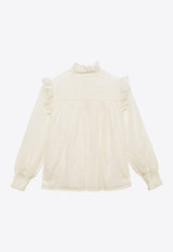 Chloé Kids Girls Long-Sleeved Ruffled Shirt White CHC20197-ACO/O_CHLOE-117