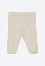 Chloé Kids Girls Knitted Logo Leggings CHC20227-BCO/P_CHLOE-148 CHC20227-BCO/P_CHLOE-148_622-2A