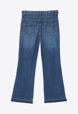 Chloé Kids Girls Washed Denim Pants Blue CHC20230-ADE/P_CHLOE-Z10