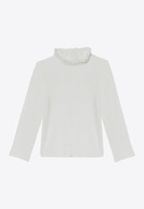 Chloé Kids Girls Ruffled Collar Top White CHC20251-ACO/P_CHLOE-117