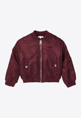 Chloé Kids Girls Nylon Bomber Jacket  CHC20265-BNY/P_CHLOE-95D CHC20265-BNY/P_CHLOE-95D_621-12