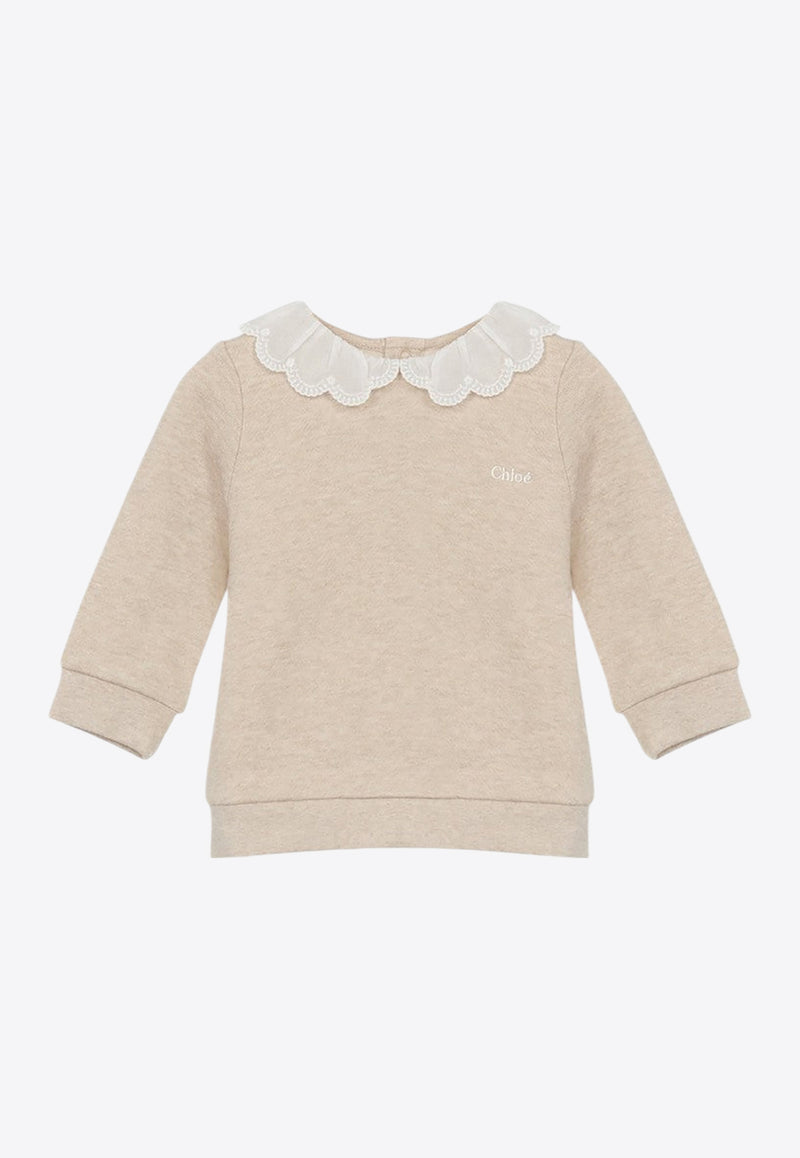 Chloé Kids Baby Girls Wavy Collar Sweater CHC20310-ACO/P_CHLOE-C03 CHC20310-ACO/P_CHLOE-C03_622-9