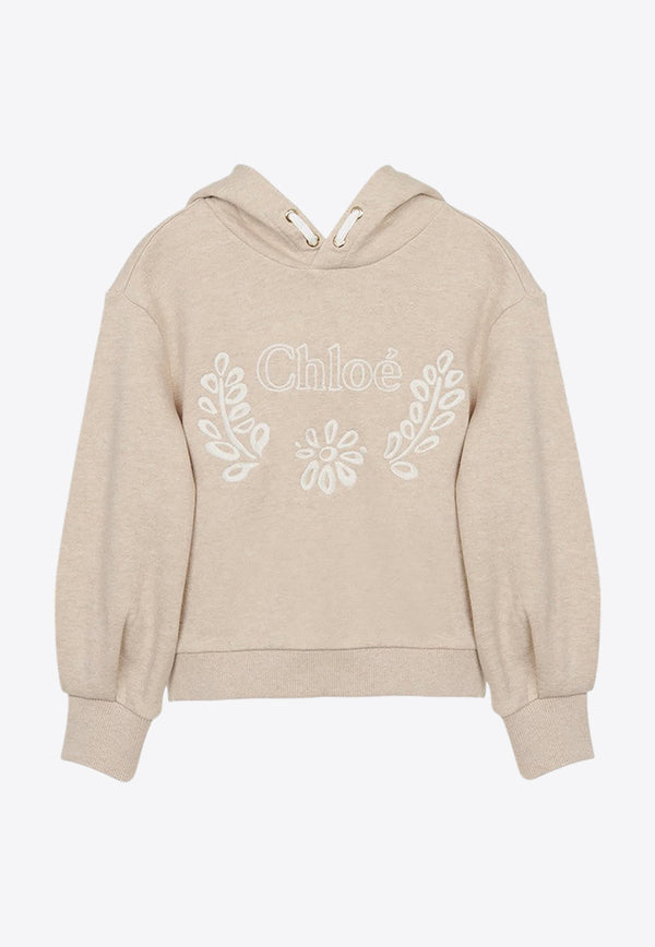 Chloé Kids Girls Embroidered Hooded Sweatshirt CHC20357-BCO/P_CHLOE-C03 CHC20357-BCO/P_CHLOE-C03_621-6