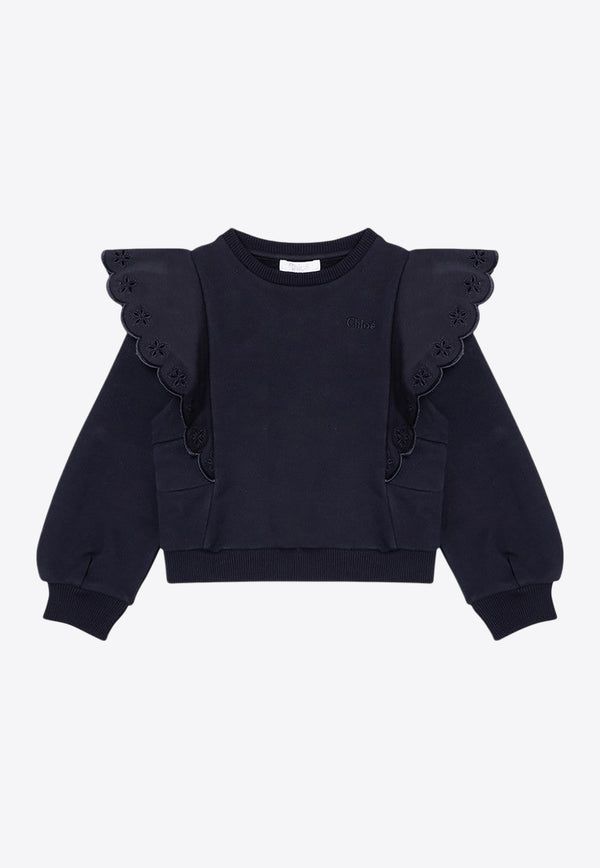 Chloé Kids Girls Ruffled Sweatshirt  CHC20364-BCO/P_CHLOE-859 CHC20364-BCO/P_CHLOE-859_621-10