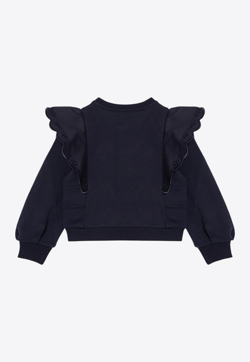 Chloé Kids Girls Ruffled Sweatshirt  CHC20364-BCO/P_CHLOE-859 CHC20364-BCO/P_CHLOE-859_621-10