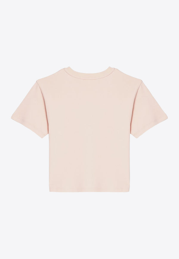 Chloé Kids Girls Logo Embroidered T-shirt Pink CHC20366-ACO/P_CHLOE-45K