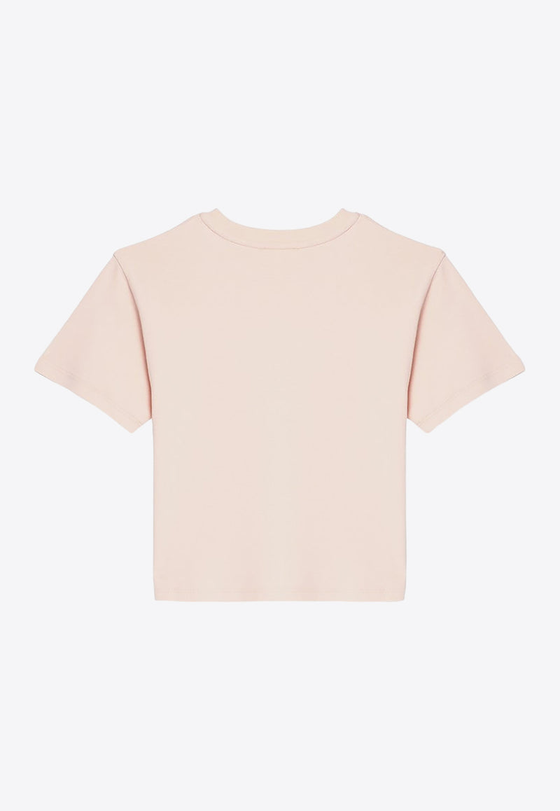 Chloé Kids Girls Logo Embroidered T-shirt Pink CHC20366-ACO/P_CHLOE-45K