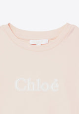 Chloé Kids Girls Logo Embroidered T-shirt Pink CHC20366-ACO/P_CHLOE-45K