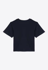 Chloé Kids Girls Logo Embroidered T-shirt Blue CHC20366-BCO/P_CHLOE-859