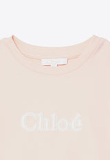 Chloé Kids Girls Logo Embroidered T-shirt Pink CHC20366-CCO/P_CHLOE-45K